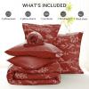 imageMUXHOMO Bed in a Bag Queen 7 Pieces Sage Green Queen Comforter Set Reversible Botanical Flowers Design Ultra Soft ampamp Breathable Bedding Sets with Comforter Sheets Pillowcases ampamp ShamsTerracotta Leaves
