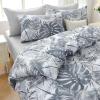 imageMUXHOMO Bed in a Bag Queen 7 Pieces Sage Green Queen Comforter Set Reversible Botanical Flowers Design Ultra Soft ampamp Breathable Bedding Sets with Comforter Sheets Pillowcases ampamp ShamsBlack Grey Leaves