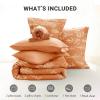 imageMUXHOMO Bed in a Bag Queen 7 Pieces Sage Green Queen Comforter Set Reversible Botanical Flowers Design Ultra Soft ampamp Breathable Bedding Sets with Comforter Sheets Pillowcases ampamp ShamsBurnt Orange Leaves