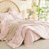 imageMUXHOMO Bed in a Bag Queen 7 Pieces Sage Green Queen Comforter Set Reversible Botanical Flowers Design Ultra Soft ampamp Breathable Bedding Sets with Comforter Sheets Pillowcases ampamp ShamsCameo Pink Leaves