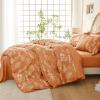 imageMUXHOMO Bed in a Bag Queen 7 Pieces Sage Green Queen Comforter Set Reversible Botanical Flowers Design Ultra Soft ampamp Breathable Bedding Sets with Comforter Sheets Pillowcases ampamp ShamsBurnt Orange Leaves