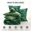 imageMUXHOMO Bed in a Bag Queen 7 Pieces Sage Green Queen Comforter Set Reversible Botanical Flowers Design Ultra Soft ampamp Breathable Bedding Sets with Comforter Sheets Pillowcases ampamp ShamsForest Green Leaves