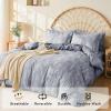 imageMUXHOMO Bed in a Bag Queen 7 Pieces Sage Green Queen Comforter Set Reversible Botanical Flowers Design Ultra Soft ampamp Breathable Bedding Sets with Comforter Sheets Pillowcases ampamp ShamsLight Grey Leaves