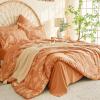imageMUXHOMO Bed in a Bag Queen 7 Pieces Sage Green Queen Comforter Set Reversible Botanical Flowers Design Ultra Soft ampamp Breathable Bedding Sets with Comforter Sheets Pillowcases ampamp ShamsBurnt Orange Leaves
