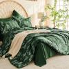 imageMUXHOMO Bed in a Bag Queen 7 Pieces Sage Green Queen Comforter Set Reversible Botanical Flowers Design Ultra Soft ampamp Breathable Bedding Sets with Comforter Sheets Pillowcases ampamp ShamsDark Green Leaves