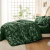imageMUXHOMO Bed in a Bag Queen 7 Pieces Sage Green Queen Comforter Set Reversible Botanical Flowers Design Ultra Soft ampamp Breathable Bedding Sets with Comforter Sheets Pillowcases ampamp ShamsDark Green Leaves