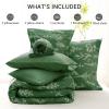 imageMUXHOMO Bed in a Bag Queen 7 Pieces Sage Green Queen Comforter Set Reversible Botanical Flowers Design Ultra Soft ampamp Breathable Bedding Sets with Comforter Sheets Pillowcases ampamp ShamsDark Green Leaves