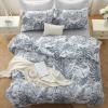 imageMUXHOMO Bed in a Bag Queen 7 Pieces Sage Green Queen Comforter Set Reversible Botanical Flowers Design Ultra Soft ampamp Breathable Bedding Sets with Comforter Sheets Pillowcases ampamp ShamsBlack Grey Leaves