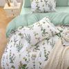 imageMUXHOMO Bed in a Bag Queen 7 Pieces Sage Green Queen Comforter Set Reversible Botanical Flowers Design Ultra Soft ampamp Breathable Bedding Sets with Comforter Sheets Pillowcases ampamp ShamsGreen Flower Leaves
