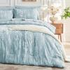 imageMUXHOMO Bed in a Bag Queen 7 Pieces Sage Green Queen Comforter Set Reversible Botanical Flowers Design Ultra Soft ampamp Breathable Bedding Sets with Comforter Sheets Pillowcases ampamp ShamsMineral Blue Leaves
