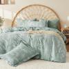 imageMUXHOMO Bed in a Bag Queen 7 Pieces Sage Green Queen Comforter Set Reversible Botanical Flowers Design Ultra Soft ampamp Breathable Bedding Sets with Comforter Sheets Pillowcases ampamp Shams01  Sage Green Leaves
