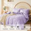 imageMUXHOMO Bed in a Bag Queen 7 Pieces Sage Green Queen Comforter Set Reversible Botanical Flowers Design Ultra Soft ampamp Breathable Bedding Sets with Comforter Sheets Pillowcases ampamp ShamsLavender Leaves