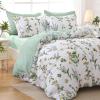 imageMUXHOMO Bed in a Bag Queen 7 Pieces Sage Green Queen Comforter Set Reversible Botanical Flowers Design Ultra Soft ampamp Breathable Bedding Sets with Comforter Sheets Pillowcases ampamp ShamsGreen Flower Leaves