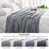 imageMUXHOMO Fleece Throw Blankets Queen Size for Couch 260GSM Lightweight Plush Fuzzy Cozy Warm Blanket Bed Blanket for Winter Sofa Travel Throw90quotx90quot Grey