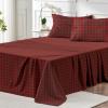 imageMUXHOMO Queen Size 4 Piece Sheet Set Soft Breathable Bed Sheet Set for Bedroom with Deep Pocket Up to 16quot WrinkleFree ampamp Cooling Bedding for OekoTEX Certified  Blossoms PinkRed Plaid