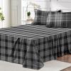 imageMUXHOMO Queen Size 4 Piece Sheet Set Soft Breathable Bed Sheet Set for Bedroom with Deep Pocket Up to 16quot WrinkleFree ampamp Cooling Bedding for OekoTEX Certified  Blossoms PinkBlackWhite Plaid