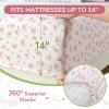 imageMUXHOMO Queen Size 4 Piece Sheet Set Soft Breathable Bed Sheet Set for Bedroom with Deep Pocket Up to 16quot WrinkleFree ampamp Cooling Bedding for OekoTEX Certified  Blossoms Pink01  Blossoms Light Pink