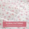 imageMUXHOMO Queen Size 4 Piece Sheet Set Soft Breathable Bed Sheet Set for Bedroom with Deep Pocket Up to 16quot WrinkleFree ampamp Cooling Bedding for OekoTEX Certified  Blossoms Pink01  Blossoms Light Pink