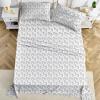 imageMUXHOMO Queen Size 4 Piece Sheet Set Soft Breathable Bed Sheet Set for Bedroom with Deep Pocket Up to 16quot WrinkleFree ampamp Cooling Bedding for OekoTEX Certified  Blossoms PinkGrey Leaves