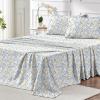 imageMUXHOMO Queen Size 4 Piece Sheet Set Soft Breathable Bed Sheet Set for Bedroom with Deep Pocket Up to 16quot WrinkleFree ampamp Cooling Bedding for OekoTEX Certified  Blossoms PinkSweet Blueberry