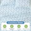 imageMUXHOMO Queen Size 4 Piece Sheet Set Soft Breathable Bed Sheet Set for Bedroom with Deep Pocket Up to 16quot WrinkleFree ampamp Cooling Bedding for OekoTEX Certified  Blossoms Pink01  Blossoms Light Blue