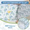 imageMUXHOMO Queen Size 4 Piece Sheet Set Soft Breathable Bed Sheet Set for Bedroom with Deep Pocket Up to 16quot WrinkleFree ampamp Cooling Bedding for OekoTEX Certified  Blossoms Pink01  Blossoms Light Blue