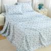 imageMUXHOMO Queen Size 4 Piece Sheet Set Soft Breathable Bed Sheet Set for Bedroom with Deep Pocket Up to 16quot WrinkleFree ampamp Cooling Bedding for OekoTEX Certified  Blossoms Pink01  Blossoms Light Blue
