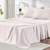 imageMUXHOMO Queen Size 4 Piece Sheet Set Soft Breathable Bed Sheet Set for Bedroom with Deep Pocket Up to 16quot WrinkleFree ampamp Cooling Bedding for OekoTEX Certified  Blossoms PinkRose Bloom
