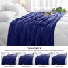 imageMUXHOMO Twin Fleece Throw Blanket for Couch Cozy Lightweight Flannel Blanket Warm Fuzzy Blanket for Winter Bed Sofa Travel Navy 60quot x 80quot