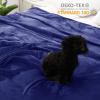 imageMUXHOMO Twin Fleece Throw Blanket for Couch Cozy Lightweight Flannel Blanket Warm Fuzzy Blanket for Winter Bed Sofa Travel Navy 60quot x 80quot