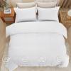 imageMUXHOMO White Duvet Cover Queen Size Soft Double Brushed Duvet Covers Set 3 Pieces Warm Comforter Cover with Zipper Closure and 2 Pillow Cases 90quot90quot