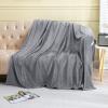 imageMUXHOMO Fleece Throw Blankets Queen Size for Couch 260GSM Lightweight Plush Fuzzy Cozy Warm Blanket Bed Blanket for Winter Sofa Travel Throw90quotx90quot Grey