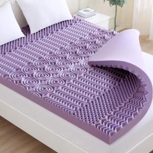 imageMUXHOMO 2 Inch 7Zone Queen Mattress Topper Egg Crate Foam Mattress Topper Queen Size for Back Pain Lavender Cooling Gel Infused Bed Pad CertiPURUS and OekoTEX Certification 60quot80quot