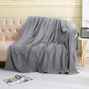 imageMUXHOMO Fleece Throw Blankets Queen Size for Couch 260GSM Lightweight Plush Fuzzy Cozy Warm Blanket Bed Blanket for Winter Sofa Travel Throw90quotx90quot Grey