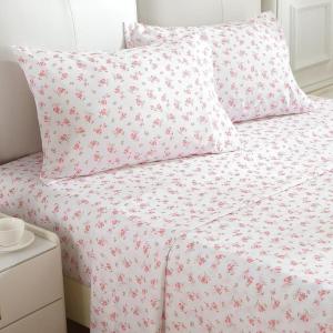 imageMUXHOMO Queen Size 4 Piece Sheet Set Soft Breathable Bed Sheet Set for Bedroom with Deep Pocket Up to 16quot WrinkleFree ampamp Cooling Bedding for OekoTEX Certified  Blossoms Pink01  Blossoms Light Pink