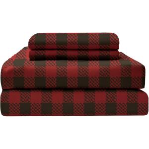 imageMUXHOMO Queen Size 4 Piece Sheet Set Soft Breathable Bed Sheet Set for Bedroom with Deep Pocket Up to 16quot WrinkleFree ampamp Cooling Bedding for OekoTEX Certified  Blossoms PinkRed Plaid