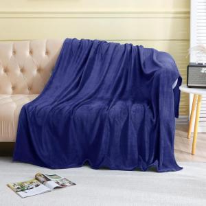 imageMUXHOMO Twin Fleece Throw Blanket for Couch Cozy Lightweight Flannel Blanket Warm Fuzzy Blanket for Winter Bed Sofa Travel Navy 60quot x 80quot