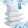 imageMUXHOMO Memory Foam Pillows Queen Size Set of 4 Cooling Adjustable Shredded with Breathable Cover Supportive for Side Back ampamp Stomach Sleepers White 20 x 30 InchesStandard