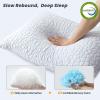 imageMUXHOMO Memory Foam Pillows Queen Size Set of 4 Cooling Adjustable Shredded with Breathable Cover Supportive for Side Back ampamp Stomach Sleepers White 20 x 30 InchesQueen