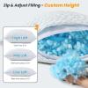 imageMUXHOMO Memory Foam Pillows Queen Size Set of 4 Cooling Adjustable Shredded with Breathable Cover Supportive for Side Back ampamp Stomach Sleepers White 20 x 30 InchesStandard
