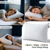 imageMUXHOMO Memory Foam Pillows Queen Size Set of 4 Cooling Adjustable Shredded with Breathable Cover Supportive for Side Back ampamp Stomach Sleepers White 20 x 30 InchesStandard