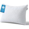 imageMUXHOMO Memory Foam Pillows Queen Size Set of 4 Cooling Adjustable Shredded with Breathable Cover Supportive for Side Back ampamp Stomach Sleepers White 20 x 30 InchesKing