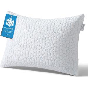 imageMUXHOMO Memory Foam Pillows Queen Size Set of 4 Cooling Adjustable Shredded with Breathable Cover Supportive for Side Back ampamp Stomach Sleepers White 20 x 30 InchesKing