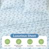 imageMUXHOMO Queen Size 4 Piece Sheet Set Light Blue Blossoms OekoTEX Certified ampamp 7 PCS Ultra Soft Breathable Queen Comforter Set Bed in a Bag Bedding Sets