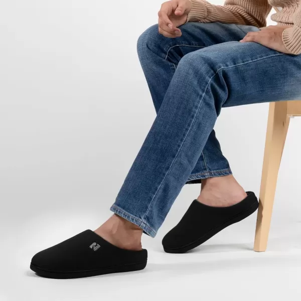 imageRockDove Mens Original TwoTone Memory Foam SlipperBlackGrey