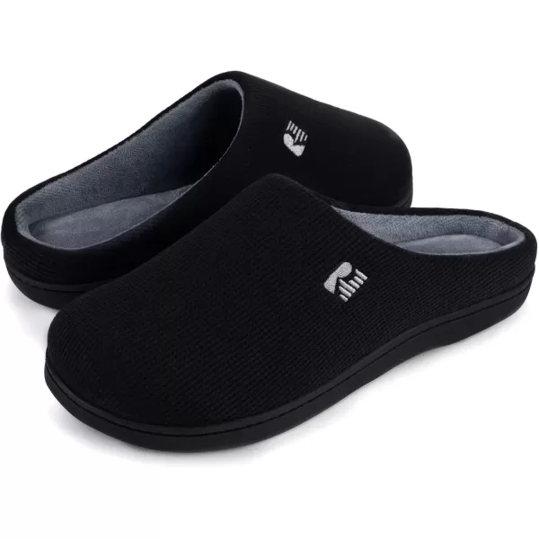 imageRockDove Mens Original TwoTone Memory Foam SlipperBlackGrey