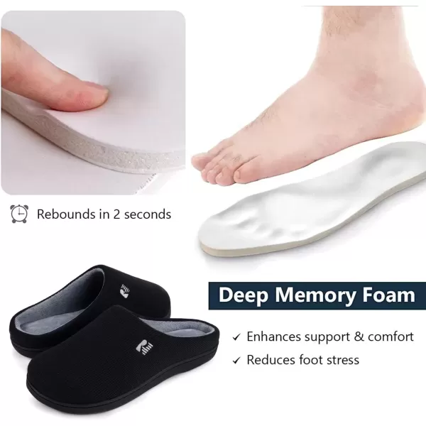 imageRockDove Mens Original TwoTone Memory Foam SlipperBlackGrey