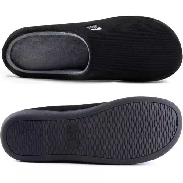 imageRockDove Mens Original TwoTone Memory Foam SlipperBlackGrey