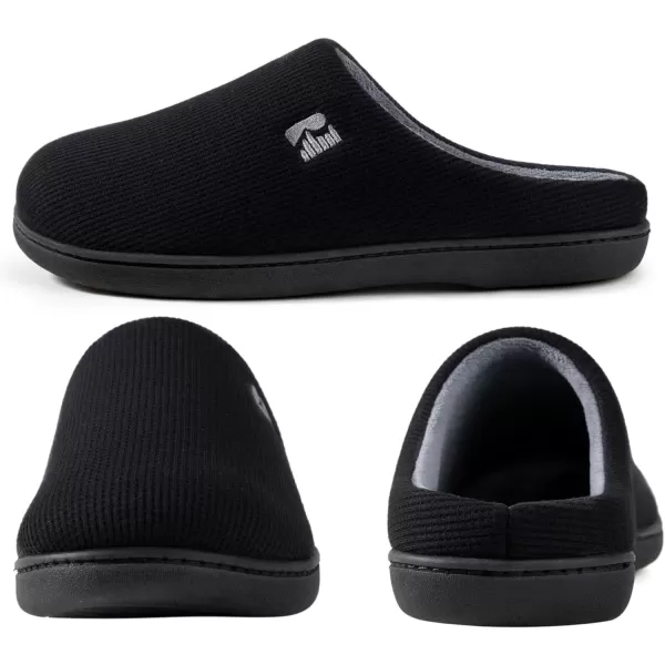 imageRockDove Mens Original TwoTone Memory Foam SlipperBlackGrey