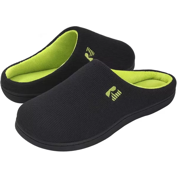 imageRockDove Mens Original TwoTone Memory Foam SlipperBlackLime